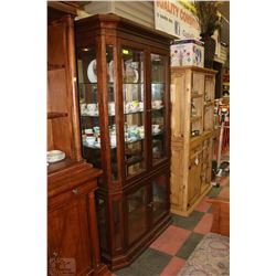 NEW WOOD ILLUMINATED DISPLAY CABINET