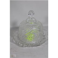 ROUND CRYSTAL BUTTER DISH