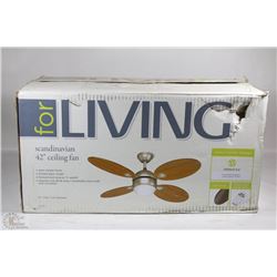 SCANDINAVIAN 42" REMOTE CEILING FAN NEW