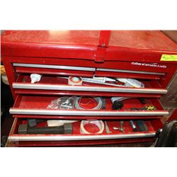 LARGE SIZE RED TOOLBOX WITH CONTENTS