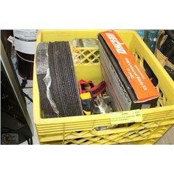 TOTE WITH 23-10" CHOP SAW BLADES AND MORE