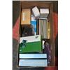 Image 1 : BOX WITH ASSORTED AVON ITEMS INCL TRAVEL CLOCKS,