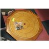 Image 1 : LARGE WOODEN CROKINOLE TABLE TOP GAME BOARD