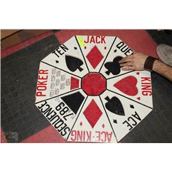 A VINTAGE POKER TYPE GAME BOARD