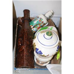 BOX OF 4 VINTAGE LIQUOR DECANTERS