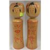 Image 1 : 2 JAPANESE SIGNED WOODEN DOLLS