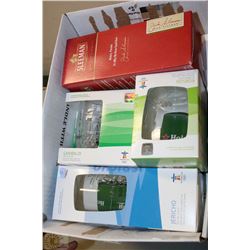 BOX OF BEER GLASSES AND MISC GLASSES