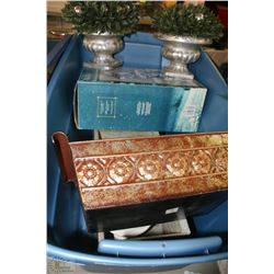 SKIING SNOWMAN CANDLE HOLDERS AND 2 CENTERPIECES