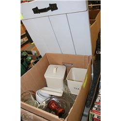 LARGE HANDLED WOODEN TRAY WITH SERVINGWARE