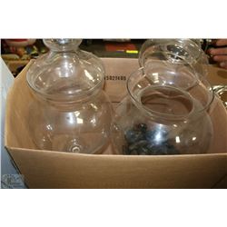 2 LARGE COVERED DECORATIVE VASES