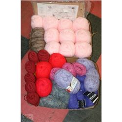 2 BOXES OF NEW WOOL ROLLS AND 1 NEEDLEPOINT KIT