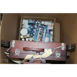 ACRYLIC PAINTS AND WOODEN EASEL