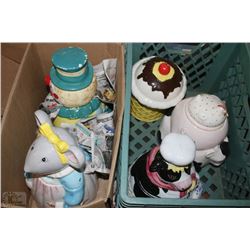 LOT OF 5 CHARACTER COOKIE JARS