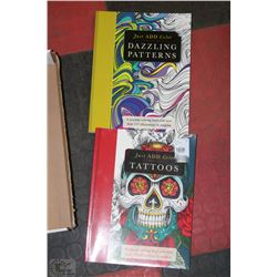FLAT W/2 NEW ADULT COLOURING BOOKS -
