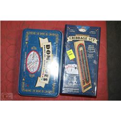 NEW CRIBBAGE AND DOMINOES SET