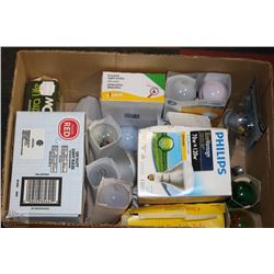 BOX W/OVER 40 LIGHT BULBS - VARIOUS