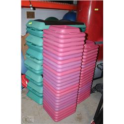 3 STACKS OF WORKOUT PLATFORMS