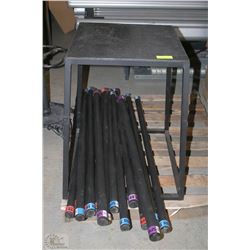 HEAVY METAL STAND WITH 15 WORKOUT BARS