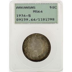 1936-S Arkansas Centennial Half Dollar Coin PCGS MS64