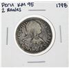 Image 1 : 1798 Peru 2 Reales KM95 Silver Coin