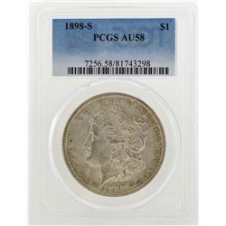 1898-S $1 Morgan Silver Dollar Coin PCGS AU58