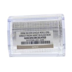 Roll of (20) 2004 $1 American Silver Eagle Coins NGC Gem Uncirculated