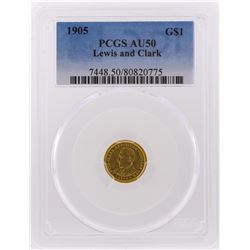 1905 $1 Lewis & Clark Gold Coin PCGS AU50