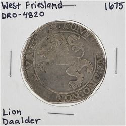 1675 West Friesland Dro-4820 Lion Daalder Silver Coin