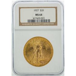 1927 $20 St. Gaudens Double Eagle Gold Coin NGC MS64