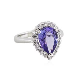 14KT White Gold 2.62ct Tanzanite and Diamond Ring