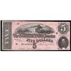 Image 1 : 1864 $5 The Confederate States of America Note