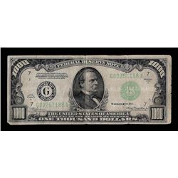 1934A $1,000 Federal Reserve Note Chicago - Pinholes