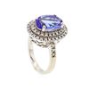 Image 3 : 14KT White Gold 4.24ct Tanzanite and Diamond Ring