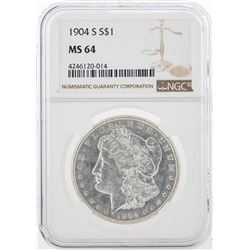 1904 $1 Morgan Silver Dollar Coin NGC MS64