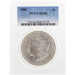 1886 $1 Morgan Silver Dollar Coin PCGS MS66