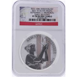 2011-W 9/11 10th Anniversary Silver Medal NGC PF70 Ultra Cameo Early Release