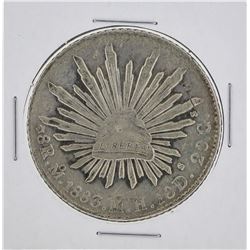 1883 MO Mexico 8 Reales Silver Coin KM 377.10