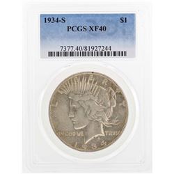 1934-S $1 Peace Silver Dollar Coin PCGS XF40