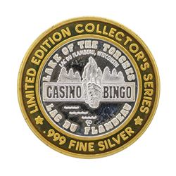 .999 Silver Lake of the Torches Casino Bingo $10 Casino Gaming Token Limited Edi