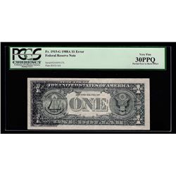 1988A $1 Federal Reserve Note ERROR Partial Offset PCGS VF 30PPQ