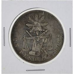 1872 GoS Mexico Silver Peso Coin