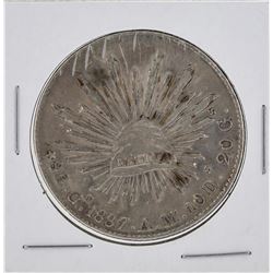 1887CN Mexico 8 Reales Silver Coin KM 377.3