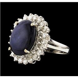 14KT White Gold 8.24ct Sapphire and Diamond Ring