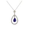 Image 2 : 14KT White Gold 1.53ct Tanzanite and Diamond Pendant With Chain