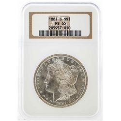 1881-S $1 Morgan Silver Dollar Coin NGC MS65