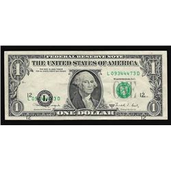 1988A $1 Federal Reserve Note Misalignment ERROR