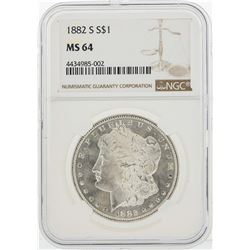 1882-S $1 Morgan Silver Dollar Coin NGC MS64