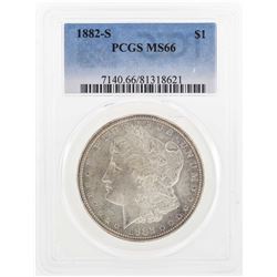 1882-S $1 Morgan Silver Dollar Coin PCGS MS66