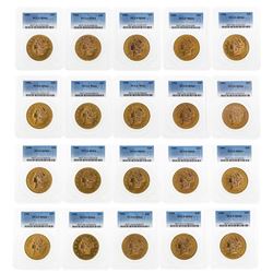Lot of (20) $20 Liberty Head Double Eagle Gold Coins PCGS MS64