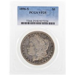 1896-S $1 Morgan Silver Dollar Coin PCGS VF25